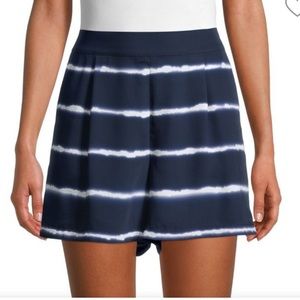 Laundry by Shelli Segal Striped Tie-dye Shorts Blue & white Size L